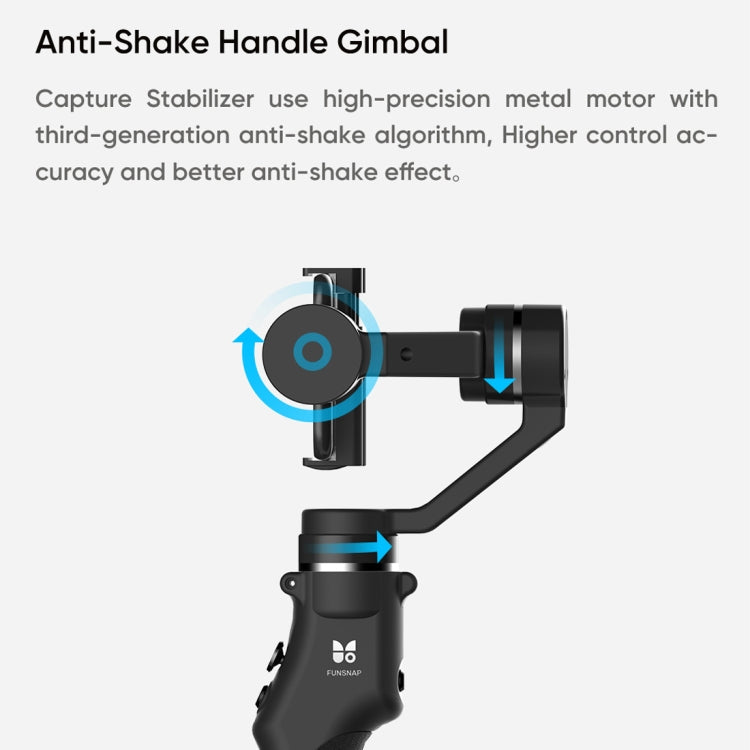 Funsnap Capture1 Outdoor Live Video Triaxial Handheld Gimbal Shooting Stabilizer(Black) - Consumer Electronics by buy2fix | Online Shopping UK | buy2fix