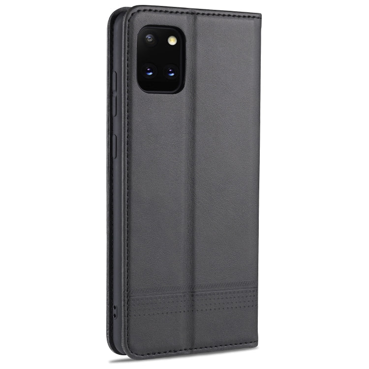 For Samsung Galaxy Note 10 Lite AZNS Magnetic Calf Texture Horizontal Flip Leather Case with Card Slots & Holder & Wallet(Black) - Samsung Accessories by AZNS | Online Shopping UK | buy2fix