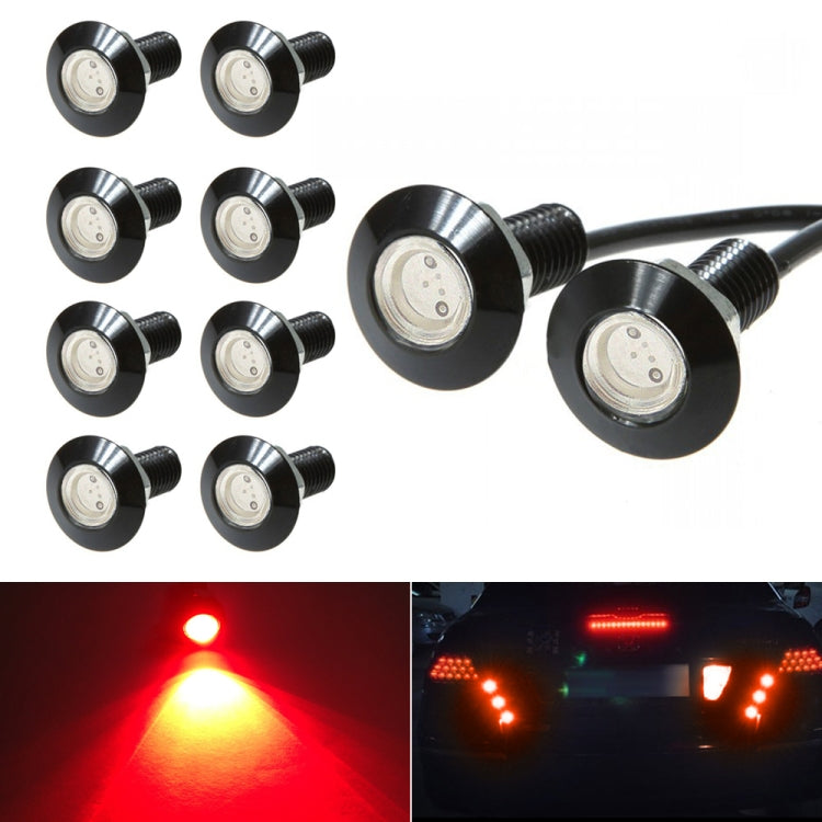 10 PCS 23mm 1.5W DC9-80V Motorcycle Eagle Eye Light Single Lens(Red Light) - Eagle Eye Lights by buy2fix | Online Shopping UK | buy2fix