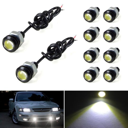 10 PCS 18mm 1.5W DC9-80V Moto Eagle Eye Light Double Lentille (lumière blanche)