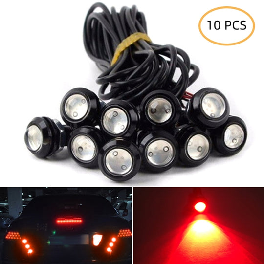 10 PCS 18mm 1.5W DC9-80V Moto Eagle Eye Light Double Lentille (lumière rouge)