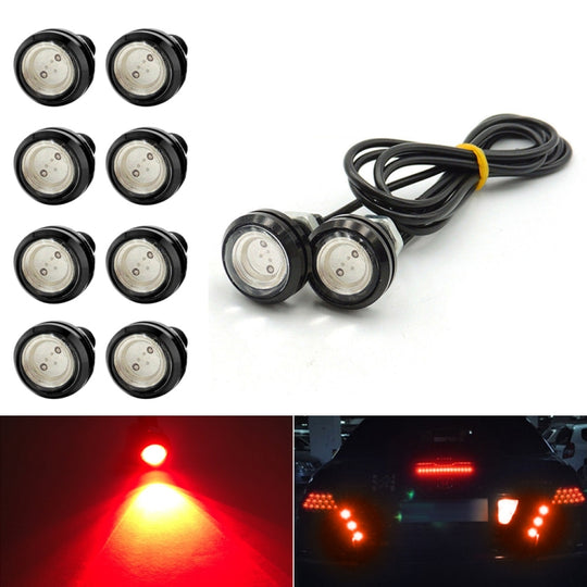 10 PCS 23mm 1.5W DC9-80V Moto Eagle Eye Light Double Lentille (lumière rouge)