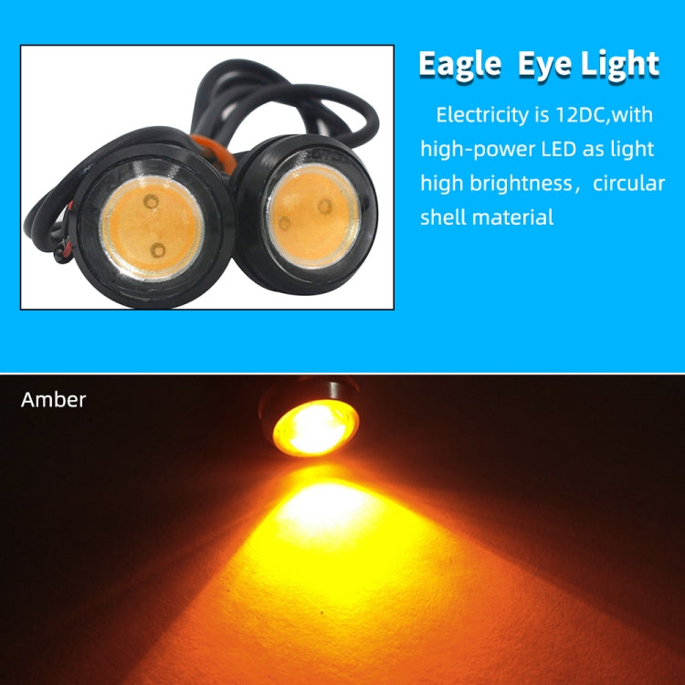 10 PCS 23mm 1.5W DC9-80V Motorcycle Eagle Eye Light Double Lens(Yellow Light) - Eagle Eye Lights by buy2fix | Online Shopping UK | buy2fix