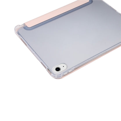 For iPad Air 2022 / 2020 10.9 3-folding Electric Pressed Skin Texture Smart Leather Tablet Case (Light Pink) by buy2fix