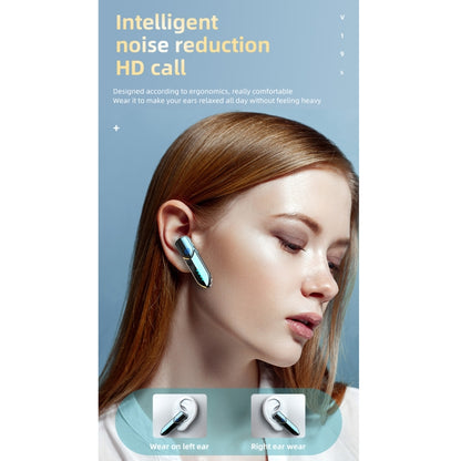 V19S Bluetooth 5.0 Business Style Fingerprint Touch Bluetooth Earphone(Blue) - Bluetooth Earphone by buy2fix | Online Shopping UK | buy2fix
