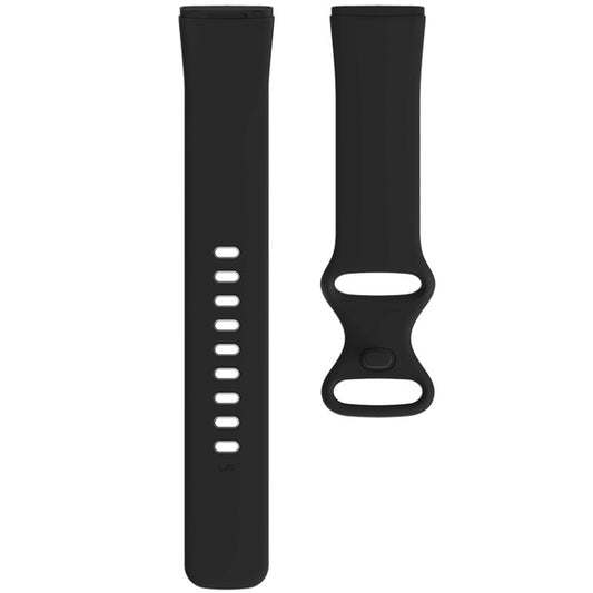 For Fitbit Versa 4 / Versa 3 / Sense 2 / Sense Silicone Watch Band, Size: L(Black) by buy2fix