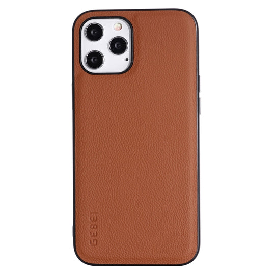 For iPhone 12 / 12 Pro GEBEI Full-coverage Shockproof Leather Protective Case(Brown)