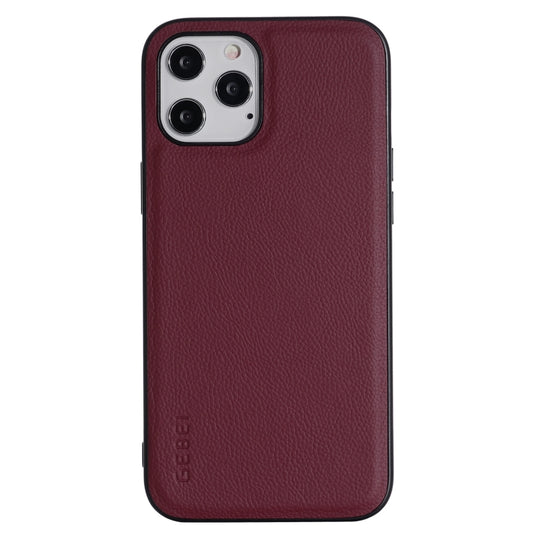 For iPhone 12 / 12 Pro GEBEI Full-coverage Shockproof Leather Protective Case(Red)