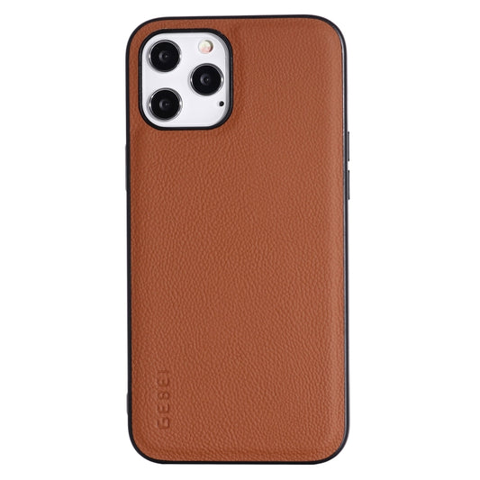 For iPhone 12 Pro Max GEBEI Full-coverage Shockproof Leather Protective Case(Brown) - iPhone 12 Pro Max Cases by GEBEI | Online Shopping UK | buy2fix