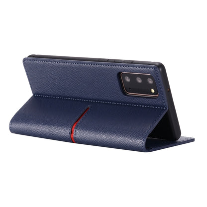 For Samsung Galaxy Note 20 GEBEI Top-grain Leather Horizontal Flip Protective Case with Holder & Card Slots & Wallet & Photo Frame(Blue) - Galaxy Note20 Cases by GEBEI | Online Shopping UK | buy2fix