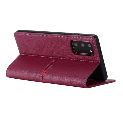 For Samsung Galaxy Note 20 GEBEI Top-grain Leather Horizontal Flip Protective Case with Holder & Card Slots & Wallet & Photo Frame(Wine Red) - Galaxy Note20 Cases by GEBEI | Online Shopping UK | buy2fix