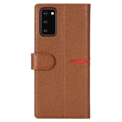 For Samsung Galaxy Note 20 GEBEI Top-grain Leather Horizontal Flip Protective Case with Holder & Card Slots & Wallet & Photo Frame(Brown) - Galaxy Note20 Cases by GEBEI | Online Shopping UK | buy2fix