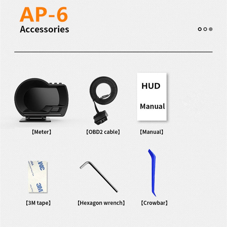 AP-6 Car HUD Head-up Display OBD GPS Driving Computer Code Table - Head Up Display System by buy2fix | Online Shopping UK | buy2fix