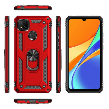 For Xiaomi Redmi 9C Shockproof TPU + PC Protective Case with 360 Degree Rotating Holder(Black) - Xiaomi Accessories by buy2fix | Online Shopping UK | buy2fix