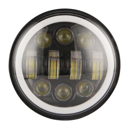 EagleVision DC9-30V 35W 6000K 4000LM 5.75 inch Round Motorcycle 6LEDs Headlight with Angel Eye for Harley-Davidson - Headlights by buy2fix | Online Shopping UK | buy2fix