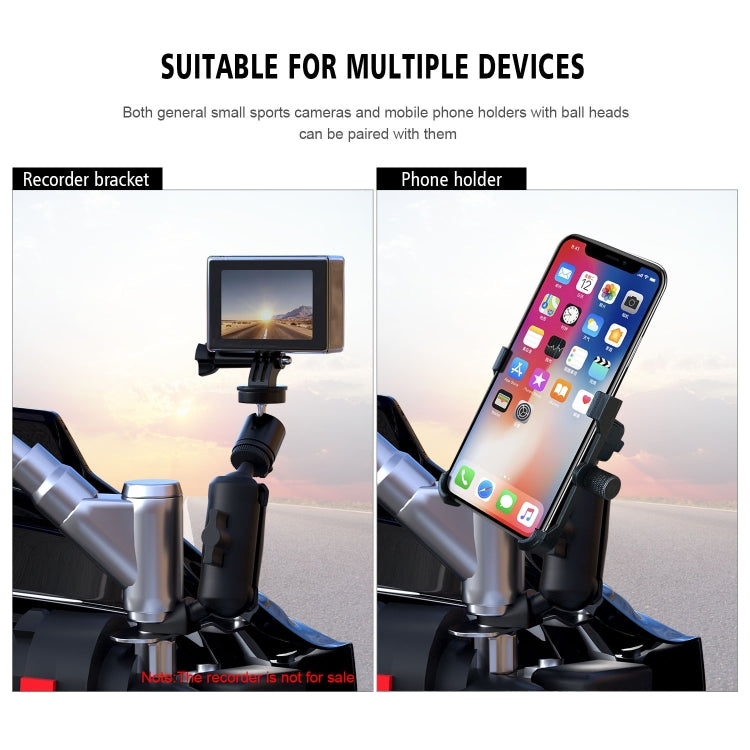 CS-1134B1 Motorcycle Bike Action Camera Recorder Mobile Phone Fixing Bracket Holder, Mirror Holder Version - Holder by buy2fix | Online Shopping UK | buy2fix