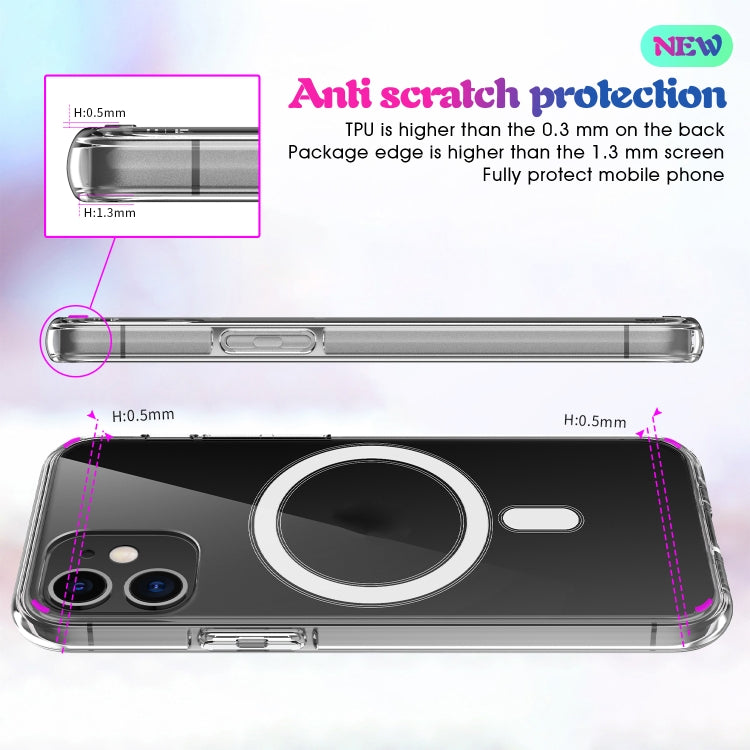 For iPhone 12 mini Magsafe Case Simple Magnetic Ring All-inclusive Clear Crystal Acrylic PC +TPU Shockproof Case (Transparent) by buy2fix