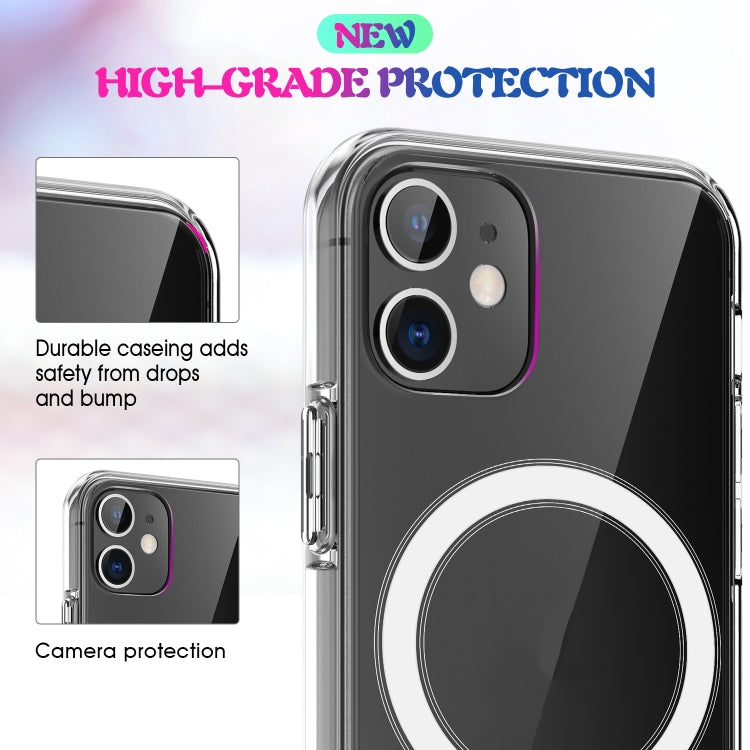 For iPhone 12 mini Magsafe Case Simple Magnetic Ring All-inclusive Clear Crystal Acrylic PC +TPU Shockproof Case (Transparent) by buy2fix
