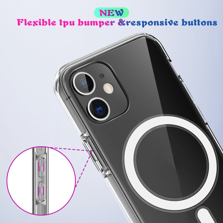 For iPhone 12 mini Magsafe Case Simple Magnetic Ring All-inclusive Clear Crystal Acrylic PC +TPU Shockproof Case (Transparent) by buy2fix