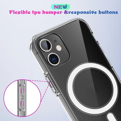 For iPhone 12 mini Magsafe Case Simple Magnetic Ring All-inclusive Clear Crystal Acrylic PC +TPU Shockproof Case (Transparent) by buy2fix