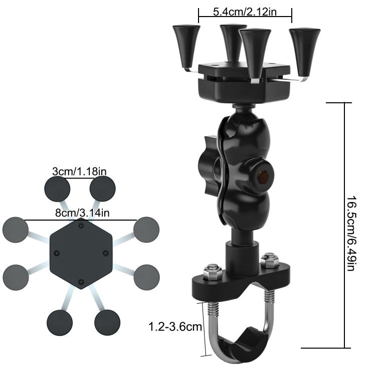 WUPP CS-1133A1 Motorcycle Four-claw X Shape Adjustable Mobile Phone Holder Bracket, Double Tap Buckle Version - Holder by WUPP | Online Shopping UK | buy2fix