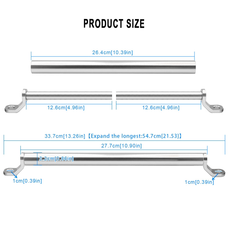 CS-859A3 Motorcycle Electric Vehicle Aluminum Alloy Extended Balance Bar Headlight Mobile Phone Bracket(Silver) - Others by buy2fix | Online Shopping UK | buy2fix