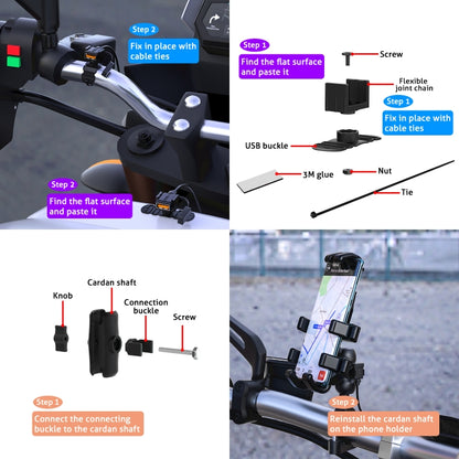 WUPP CS-1186B1 Motorcycle SAE Single USB Port Fast Charging Charger - In Car by WUPP | Online Shopping UK | buy2fix