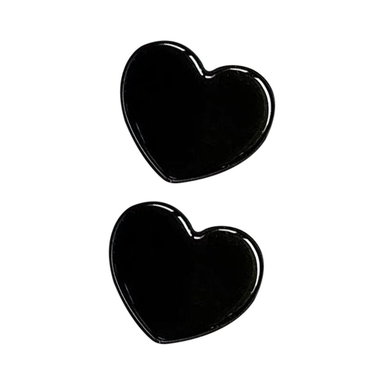 2 PCS Solid Color Love Airbag Phone Stand Ring Holder(Black) - Ring Holder by buy2fix | Online Shopping UK | buy2fix