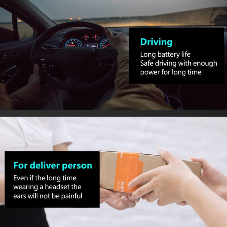 F910 Bluetooth 5.0 Hanging Ear Style Dual Mic Noise Cancelling Bluetooth Earphone(Black Blue) by buy2fix