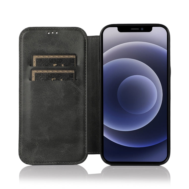 For iPhone 12 mini Strong Magnetic Closure PU + TPU Leather Case with Card Slots & Holder (Black) by buy2fix
