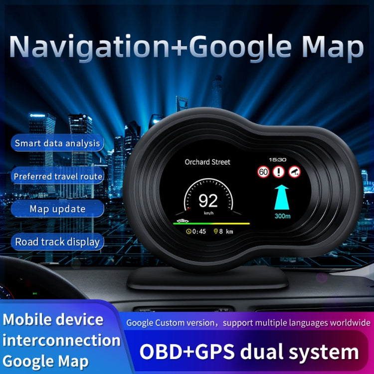 F9 OBD2 + GPS Mode Car HUD Head-up Display Speed / Water Temperature / Voltage Display - Head Up Display System by buy2fix | Online Shopping UK | buy2fix