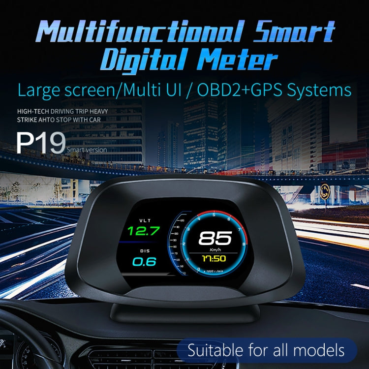 P19 Car HUD Head-up Display GPS Speed Meter Car OBD2 Fault Elimination Code - Head Up Display System by buy2fix | Online Shopping UK | buy2fix