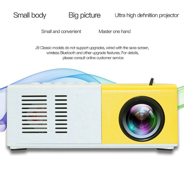 J9 1920x1080P 15 ANSI Portable Home Theater Mini LED HD Digital Projector, Basic Version, EU Plug(Black White) - Consumer Electronics by buy2fix | Online Shopping UK | buy2fix