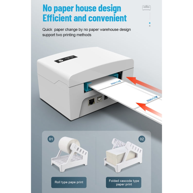ZJ-8600 76x130 Single Paper Waybill Express Bill Label Printer, UK Plug - Consumer Electronics by buy2fix | Online Shopping UK | buy2fix