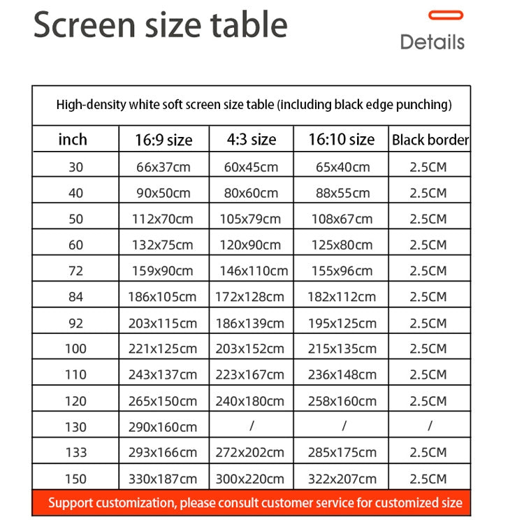 Simple Folding High Density Polyester Projector Film Curtain, Size:72 inch (16:9) Projection Area: 159x90cm - Consumer Electronics by buy2fix | Online Shopping UK | buy2fix