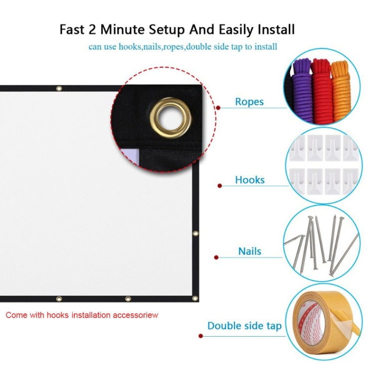 Simple Folding Thin Polyester Projector Film Curtain, Size:60 inch (4:3) Projection Area: 120x90cm - Consumer Electronics by buy2fix | Online Shopping UK | buy2fix