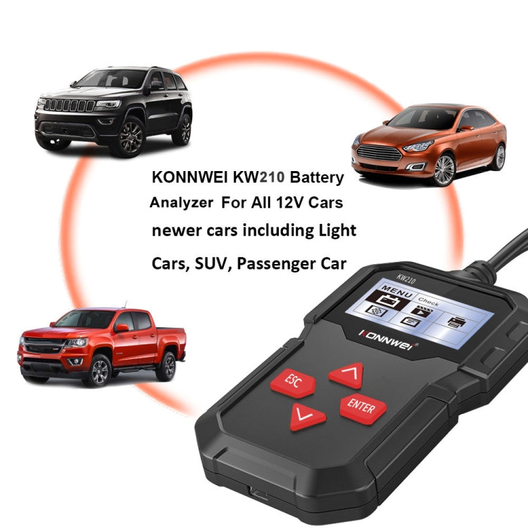 KONNWEI KW210 Car Battery Test Battery Capacity Resistance Battery Detector - Code Readers & Scan Tools by KONNWEI | Online Shopping UK | buy2fix