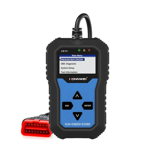 KONNWEI KW350 OBDII 12V Autodiagnose-Detektor-Scanner mit 2-Zoll-Schwarzweiß-Bildschirm V007 für Audi / Volkswagen