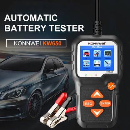 KONNWEI KW650 6V- 12V Car Motorcycle Battery Lawn Mower Detector with 2.4 inch Color Display & Waveform Graph - In Car by KONNWEI | Online Shopping UK | buy2fix