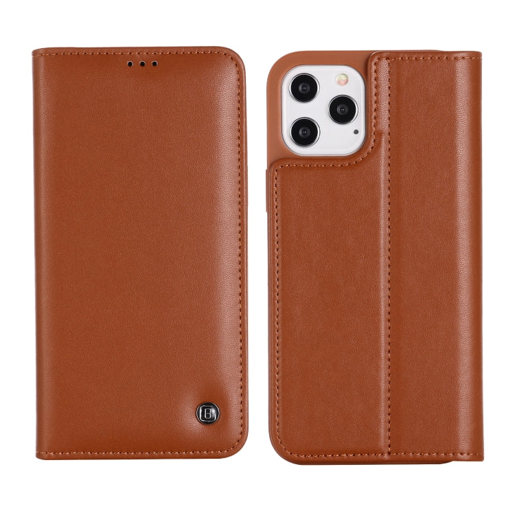 For iPhone 12 mini GEBEI PU+TPU Horizontal Flip Protective Case with Holder & Card Slots (Brown) - iPhone 12 mini Cases by GEBEI | Online Shopping UK | buy2fix