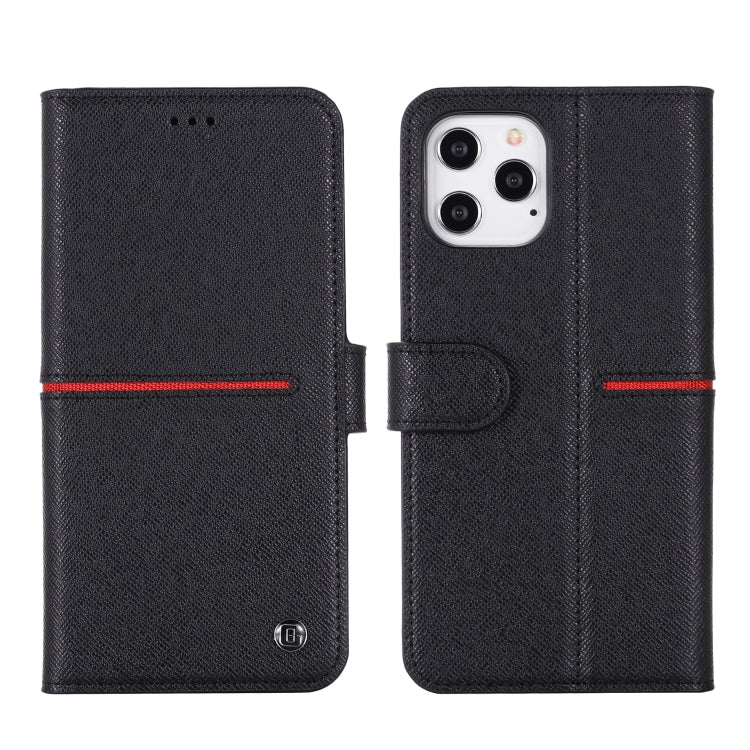 For iPhone 12 mini GEBEI Top-grain Leather Horizontal Flip Protective Case with Holder & Card Slots & Wallet & Photo Frame (Black) - iPhone 12 mini Cases by GEBEI | Online Shopping UK | buy2fix