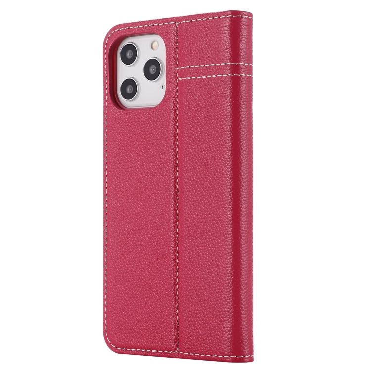 For iPhone 12 mini GEBEI Top-grain Leather Horizontal Flip Protective Case with Holder & Card Slots (Rose Red) - iPhone 12 mini Cases by GEBEI | Online Shopping UK | buy2fix