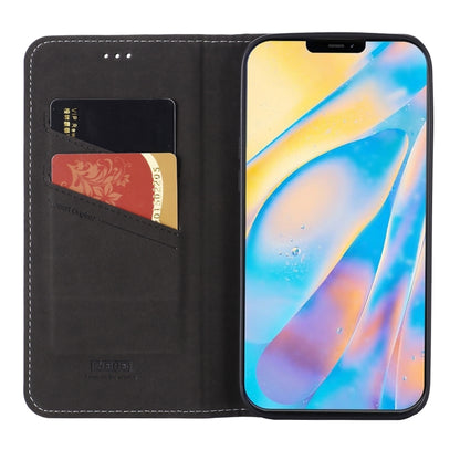 For iPhone 12 Pro Max GEBEI Top-grain Leather Horizontal Flip Protective Case with Holder & Card Slots(Black) - iPhone 12 Pro Max Cases by GEBEI | Online Shopping UK | buy2fix