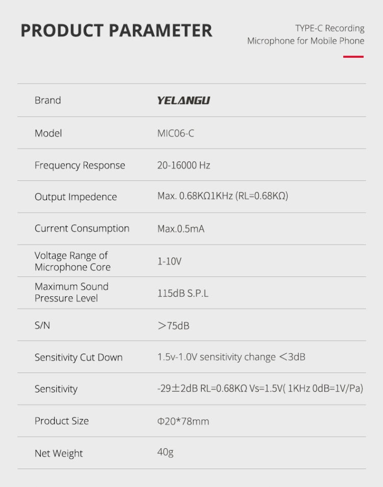 YELANGU MIC06-C Type-C Interface Portable Live Broadcast Interview Mobile Phone Recording Microphone - Consumer Electronics by YELANGU | Online Shopping UK | buy2fix