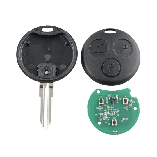 Embryon de clé de voiture droit, fréquence 433.92, pour Mercedes-Benz Smart, 3 boutons
