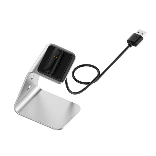 For Fitbit Inspire 2 Aluminum Alloy Charger Holder with Chip Protection, Support Fast Charging(Silver) by buy2fix