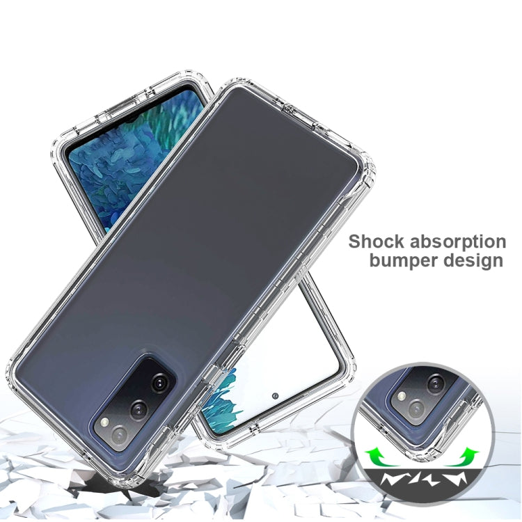 For Samsung Galaxy S20 FE Shockproof High Transparency Two-color Gradual Change PC+TPU Candy Colors Protective Case(Blue) by buy2fix