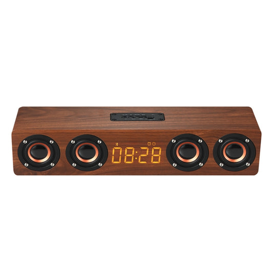 W8C Wooden Clock Subwoofer Bluetooth Speaker, Support TF Card & U Disk & 3.5mm AUX(Brown Wood) by buy2fix