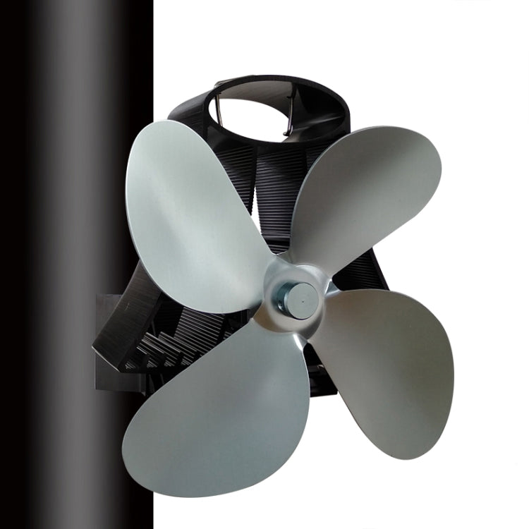 YL-105 4-Blade Aluminum Heat Powered Fireplace Stove Fan(Grey) - Consumer Electronics by buy2fix | Online Shopping UK | buy2fix