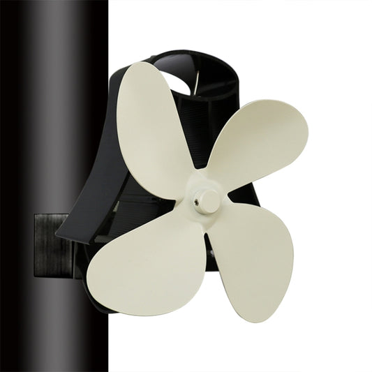YL-105 4-Blade Aluminum Heat Powered Fireplace Stove Fan(White) by buy2fix